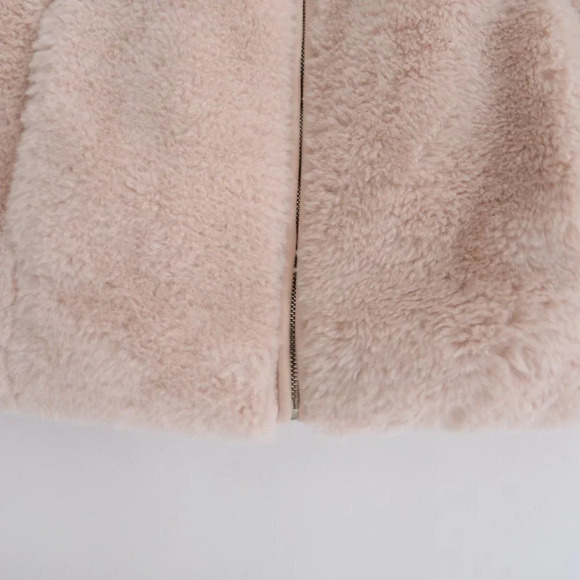 Tribal Jeans Pink Faux Fur Zip Up Bomber Jacket Size P/S - Picture 7 of 13